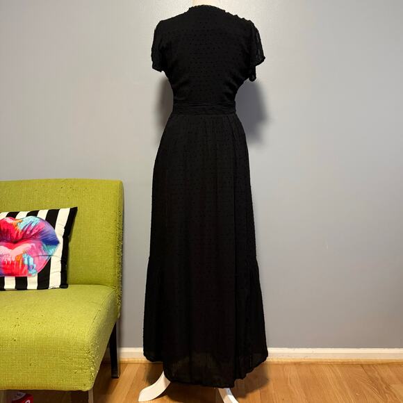 Lulus Completely in Love Black Swiss Dot Button Front Maxi Dress - Picture 6 of 6